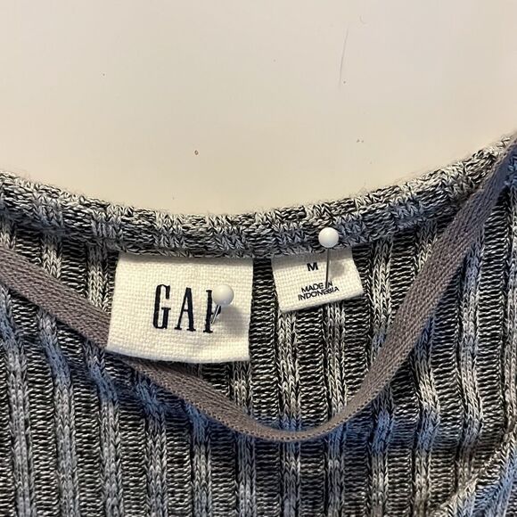GAP gray ribbed two-tone dress lightweight fabric w/sweater like feel. SZ M. - Picture 8 of 12